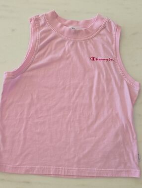 Champion Light Pink Girls' Tank Top with Script Logo Size 12